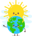 the sun and a globe